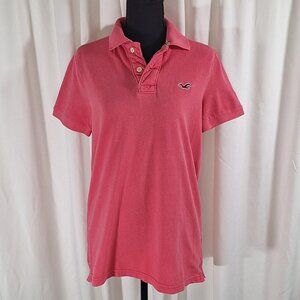 Hollister Coral Polo Shirt Mens Size M Classic Preppy Vibes for your Y2K style